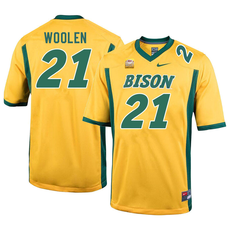 Men #21 Donovan Woolen North Dakota State Bison College Football Jerseys Stitched-Yellow Men #21 Donovan Woolen North Dakota State Bison College Football Jerseys Stitched-Yellow